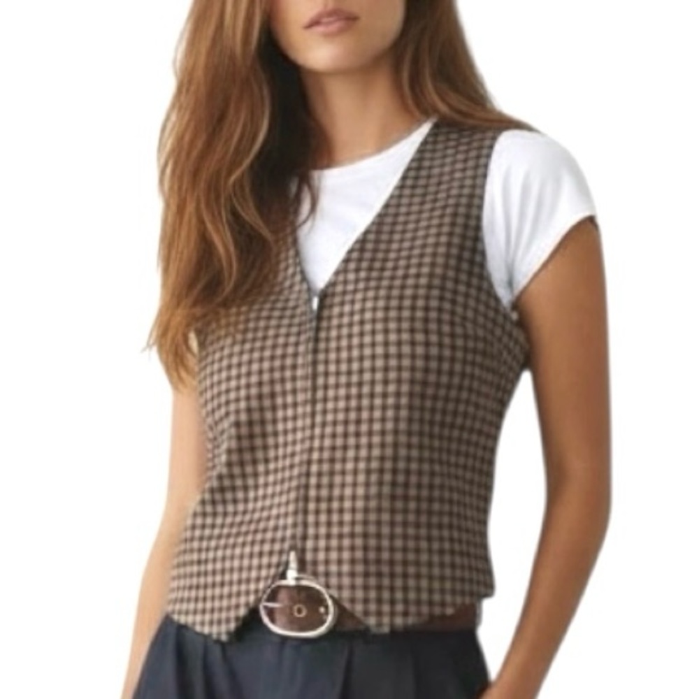 UO Adrian Twill Tailored Vest Top - Picture 1 of 12